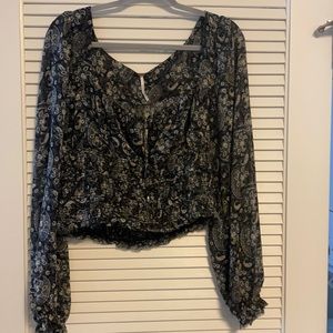 Free People Lolita Floral Print Blouse